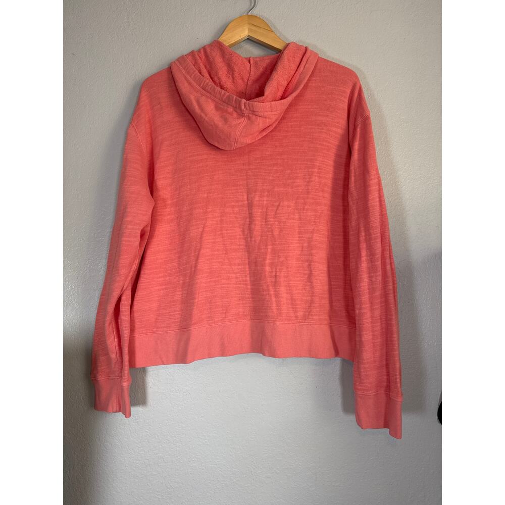 J Crew J.Crew Vintage Fleece Full Zip Hoodie Coral Orange Pink Womens XXL Casual - Picture 2 of 6